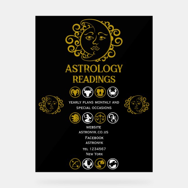 Panneau En Acrylique Lecture astrologique (Recto)