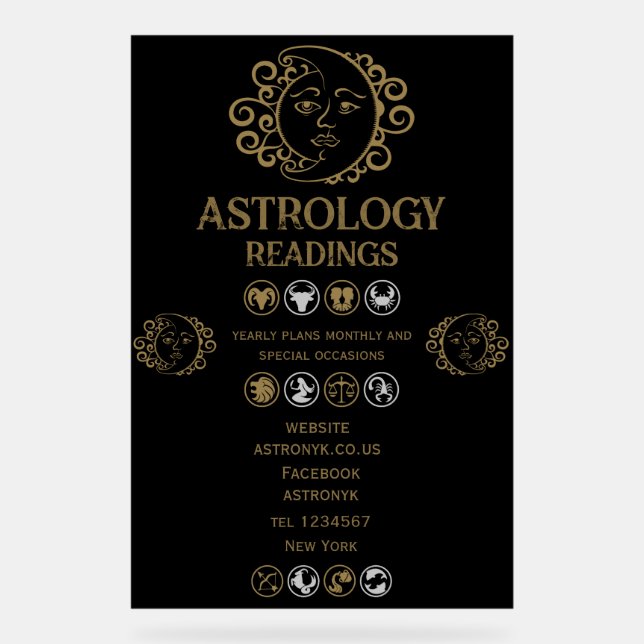 Panneau En Acrylique Lecture astrologique (Recto)