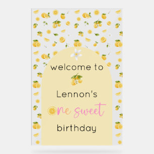 Panneau En Acrylique Lemon One Sweet Birthday Welcome
