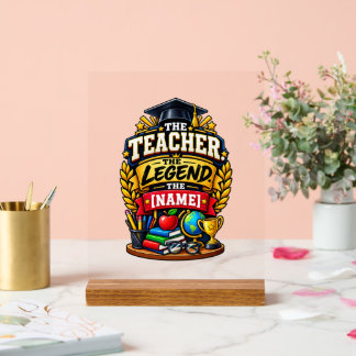 Panneau En Acrylique L'enseignant La légende Éducateur personnalisé