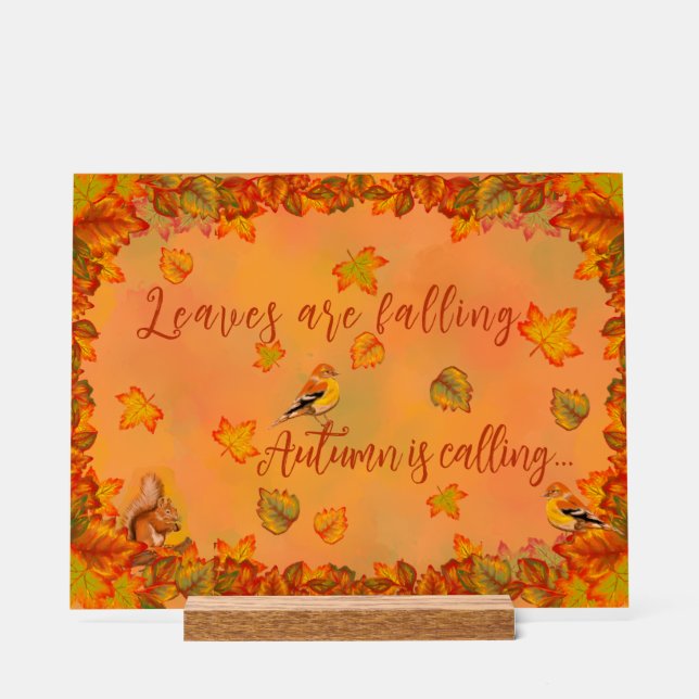 Panneau En Acrylique Les feuilles tombent l'automne (Recto)