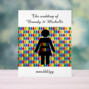 Panneau En Acrylique Lesbienne LGBTQ Silhouette et Rainbow Ladies
