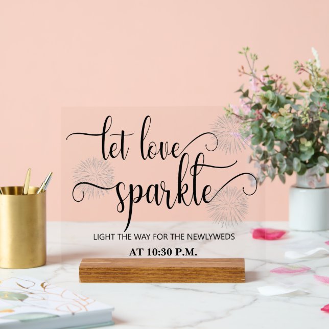Panneau En Acrylique Let love sparkle Wedding  (Mariage)