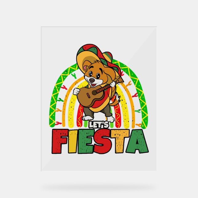 Panneau En Acrylique Lets Fiesta Chien (Recto)
