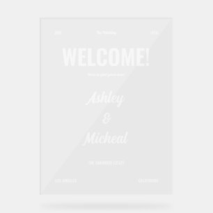 Panneau En Acrylique Lettres de Bienvenue de Mariage de Style Rétro Min