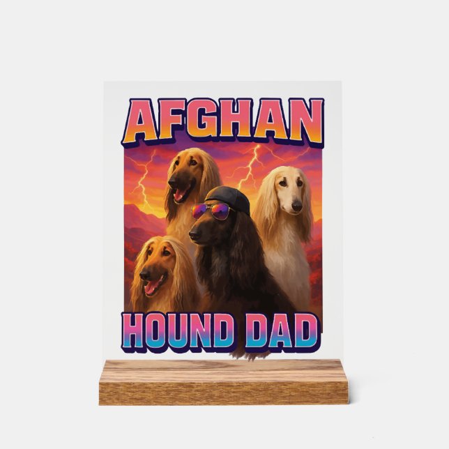 Panneau En Acrylique Lévrier afghan (Recto)