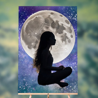 Panneau En Acrylique L'Harmonie de la Sérénité Lunaire : Fille de la My