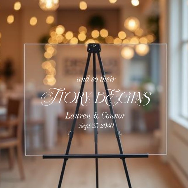 Panneau En Acrylique L'histoire élégante moderne commence accueil Maria (Créateur téléchargé)