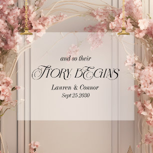 Panneau En Acrylique L'histoire élégante moderne commence Mariage givré