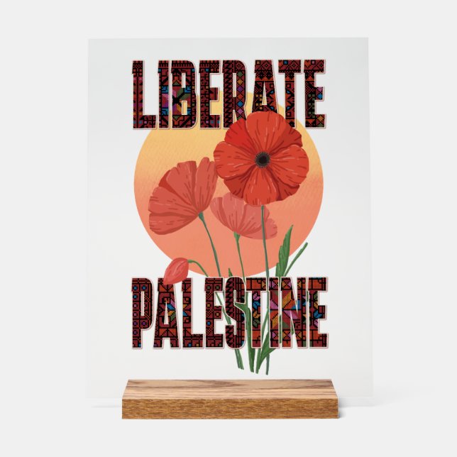Panneau En Acrylique Libérer la Palestine Libérer la liberté palestinie (Recto)