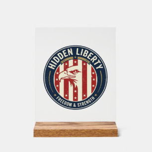 Panneau En Acrylique Liberté Cachée Patriotique Illusion Optique Patrio