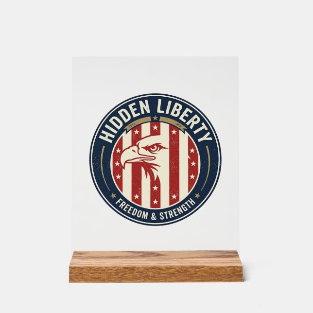 Panneau En Acrylique Liberté Cachée Patriotique Illusion Optique Patrio (Recto)