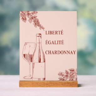 Panneau En Acrylique Liberté Égalité Chardonnay Drôle Illustration de v