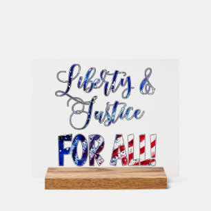 Panneau En Acrylique Liberté Et Justice Pour Tous