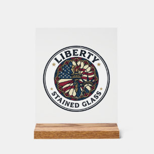 Panneau En Acrylique Liberté Verre Peint Patriotique Patriotique Verre 