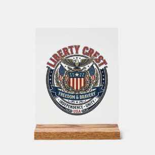 Panneau En Acrylique Liberty Crest Patriotique Patriotique Héraldique B