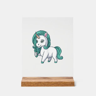 Panneau En Acrylique Licorne avec Crinière à l'Essence Mignon Design de