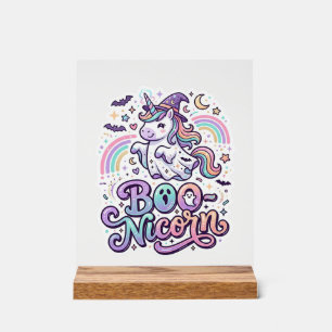 Panneau En Acrylique Licorne Boo-licorne Vecteur Premium Conception Vec