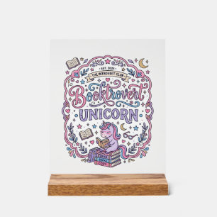 Panneau En Acrylique Licorne Booktrovert Licorne Amusant Cadeau Mignon