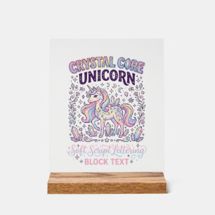 Panneau En Acrylique Licorne Crystal Core Licorne Adorable Vector Desig