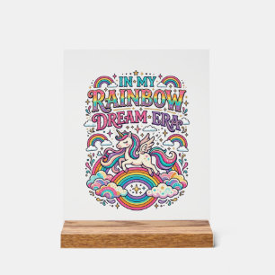 Panneau En Acrylique Licorne Dans Mon Rêve Arc-en-ciel Ère Vêtements Co