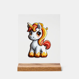 Panneau En Acrylique Licorne de Halloween Mignonne Corne de Bonbons Mag