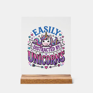 Panneau En Acrylique Licorne facilement distrait par la publicité de li