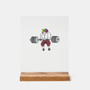 Panneau En Acrylique Licorne Fitness Gym Musculation Bodybuilding Débar