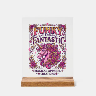 Panneau En Acrylique Licorne funky et fantastique design stylé Zazzle_