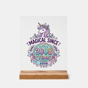 Panneau En Acrylique Licorne Magique Depuis Année Graphisme Zazzle D