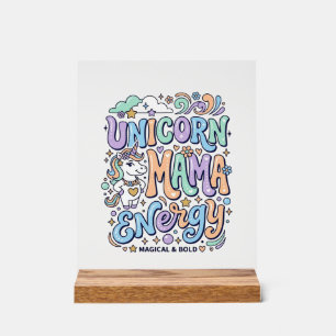 Panneau En Acrylique Licorne Maman Énergie Kawaii Dessin Vectoriel_1