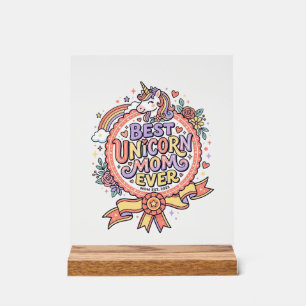 Panneau En Acrylique Licorne Meilleure Maman Licorne Jamais Fantaisiste