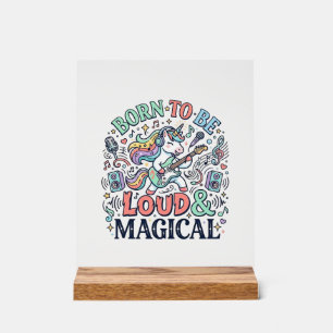 Panneau En Acrylique Licorne née pour être forte et magique Blanc Origi