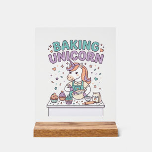Panneau En Acrylique Licorne Pâtisserie Licorne Produit Branché Graphiq