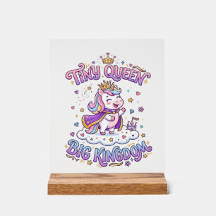 Panneau En Acrylique Licorne Petite Reine Grand Royaume Idée Cadeau Aut