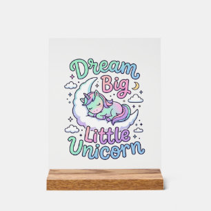Panneau En Acrylique Licorne rêve grand petit cadeau licorne idée vecte