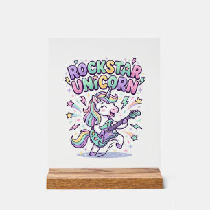 Panneau En Acrylique Licorne Rockstar Licorne Charmant Vêtement Graphiq