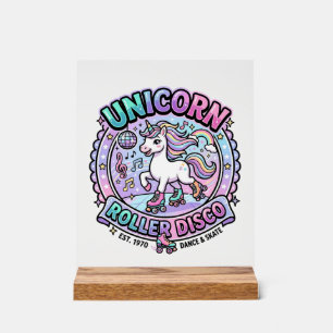 Panneau En Acrylique Licorne Roller Disco POD Prêt Marketplace Artwork