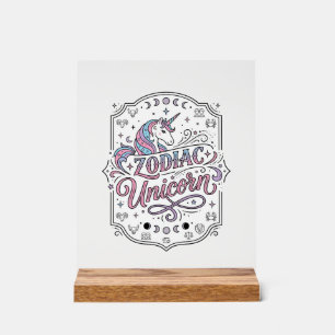Panneau En Acrylique Licorne Zodiaque Licorne Drôle Cadeau Mignon Conce