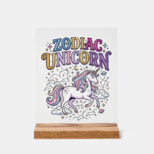 Panneau En Acrylique Licorne Zodiaque Licorne Marché de Vecteurs Premiu