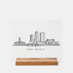 Panneau En Acrylique Ligne artistique minimaliste de la skyline de Fort