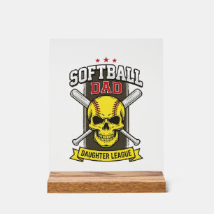Panneau En Acrylique Ligue de softball père fille design vectoriel vint
