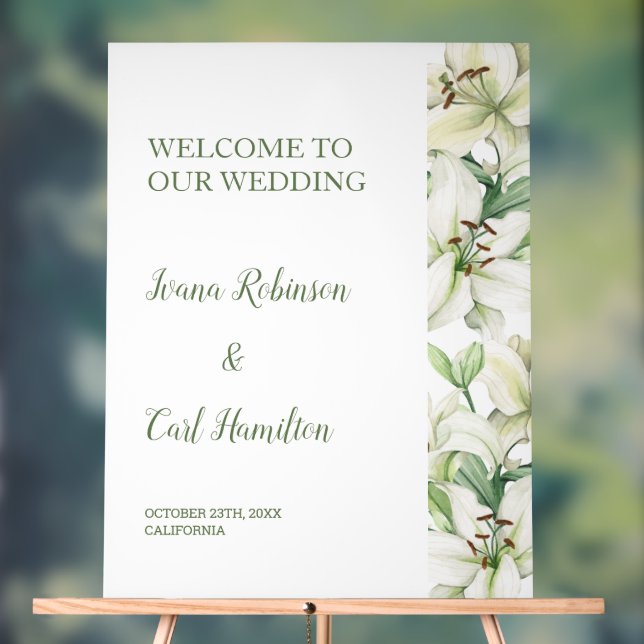 Panneau En Acrylique LILY Blossom Elegance Bienvenue (Neutre)