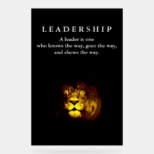 Panneau En Acrylique Lion de leadership motivationnel