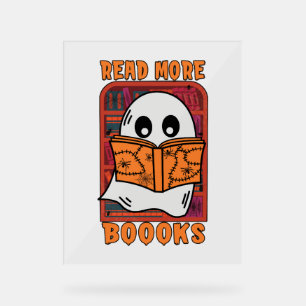 Panneau En Acrylique Lire plus Livres Bibliothèque Ghost Lecture Hallow