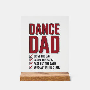 Panneau En Acrylique Liste de contrôle Dance Dad Design de gravure vint
