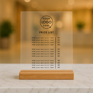 Panneau En Acrylique Liste de prix   Logo Business Modern Professional