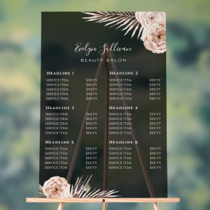 Panneau En Acrylique Liste de prix Roses transparents de Tropical