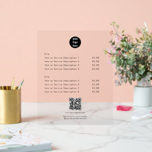 Panneau En Acrylique Livre blanc moderne QR Code Social Media