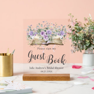 Panneau En Acrylique Livre de fleurs de lilas pourtielles Chapitre Livr